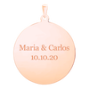 Sterling Silver 18K Pink Gold Finish Round Disc Charm With Optional Engraving (.030" thickness)