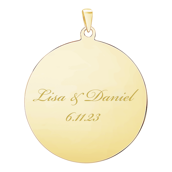 14K Yellow Gold Round Disc Charm With Optional Engraving (.025" thickness)