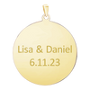 14K Yellow Gold Round Disc Charm With Optional Engraving (.025" thickness)