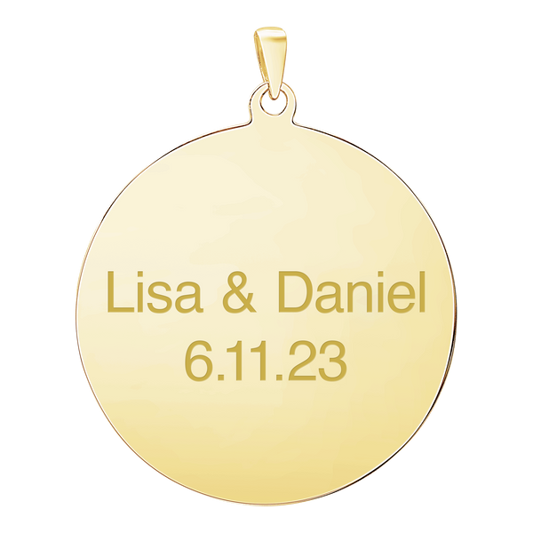 14K Yellow Gold Round Disc Charm With Optional Engraving (.025" thickness)