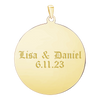 14K Yellow Gold Round Disc Charm With Optional Engraving (.025" thickness)