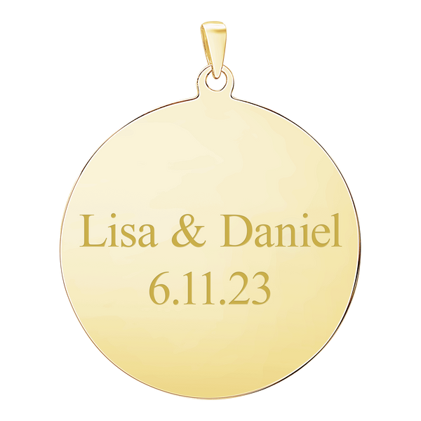 14K Yellow Gold Round Disc Charm With Optional Engraving (.025" thickness)