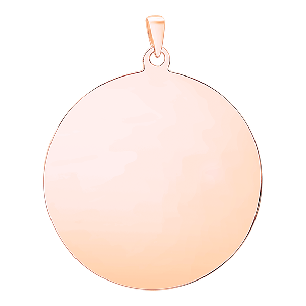 Sterling Silver 18K Pink Gold Finish Round Disc Charm With Optional Engraving (.030" thickness)