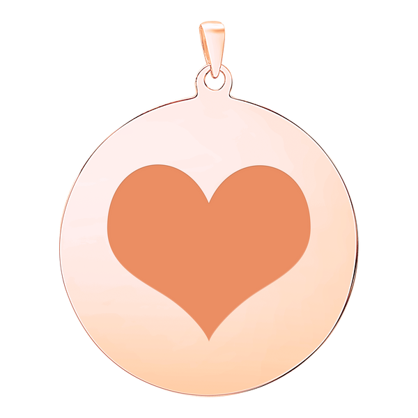 Sterling Silver 18K Pink Gold Finish Round Disc Charm With Optional Engraving (.030" thickness)