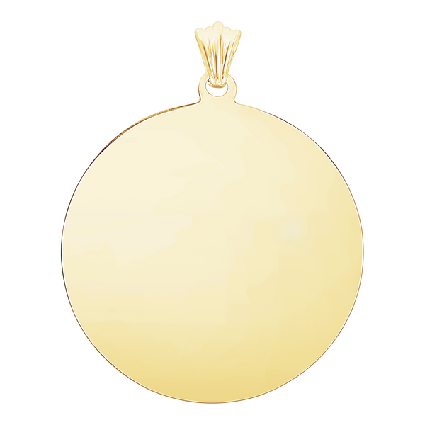 14K Yellow Gold Round Disc Charm With Optional Engraving (.025" thickness)