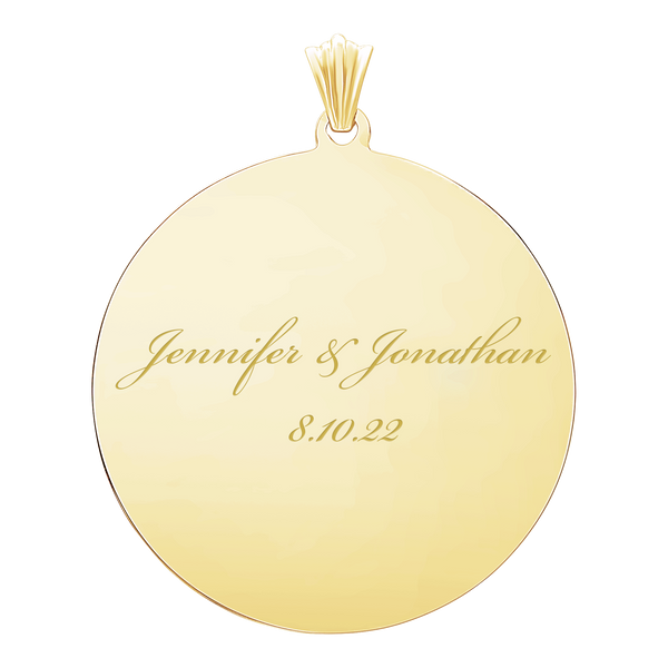 14K Yellow Gold Round Disc Charm With Optional Engraving (.025" thickness)