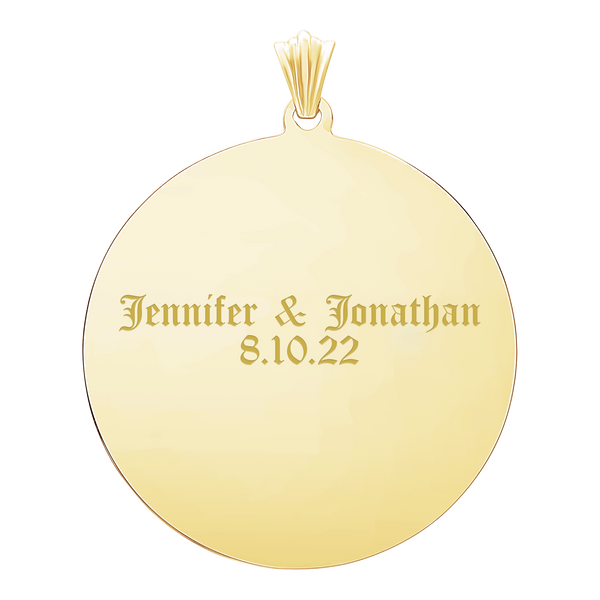 14K Yellow Gold Round Disc Charm With Optional Engraving (.025" thickness)