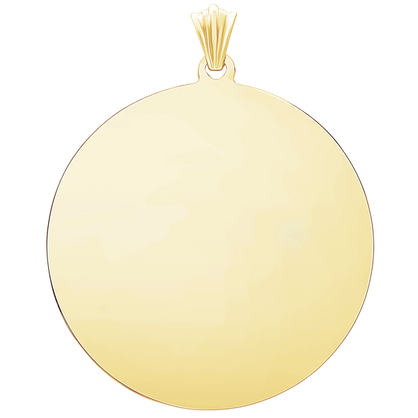 Sterling Silver 18K Yellow Gold Finish Round Disc Charm With Optional Engraving (.030" thickness)