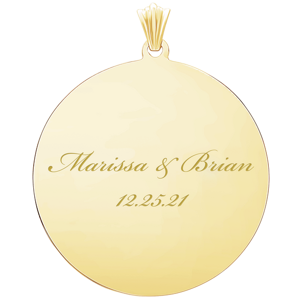 Sterling Silver 18K Yellow Gold Finish Round Disc Charm With Optional Engraving (.030" thickness)