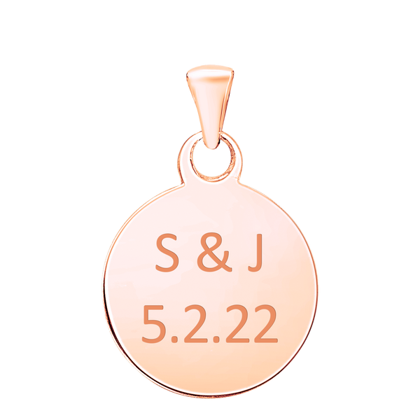 14K Pink Gold Round Disc Charm With Optional Engraving (.025" thickness)