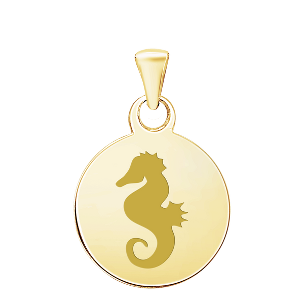 14K Yellow Gold Round Disc Charm With Optional Engraving (.025" thickness)