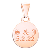 Sterling Silver 18K Pink Gold Finish Round Disc Charm With Optional Engraving (.030" thickness)