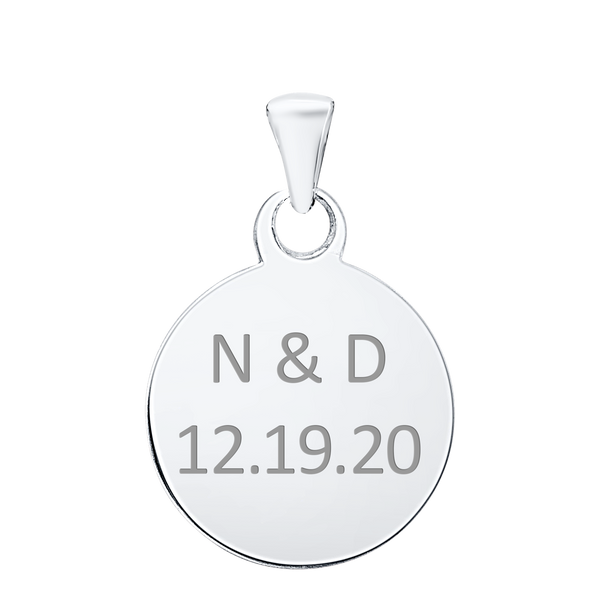 Sterling Silver Round Disc Charm With Optional Engraving (.030" thickness)