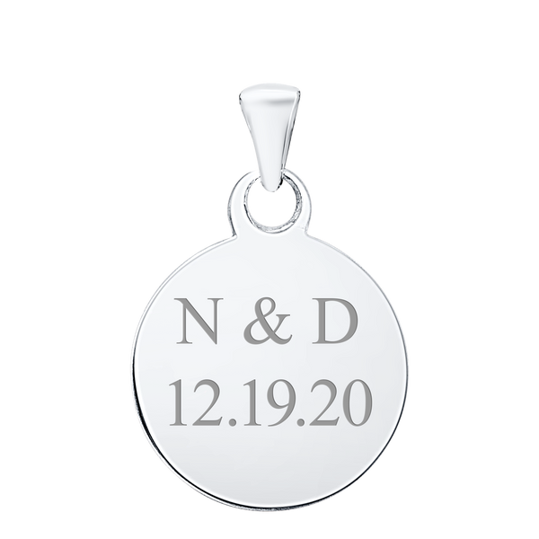 Sterling Silver Round Disc Charm With Optional Engraving (.030" thickness)