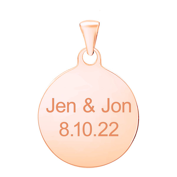 Sterling Silver 18K Pink Gold Finish Round Disc Charm With Optional Engraving (.030" thickness)