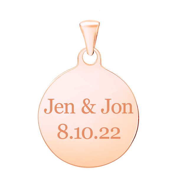 14K Pink Gold Round Disc Charm With Optional Engraving (.025" thickness)