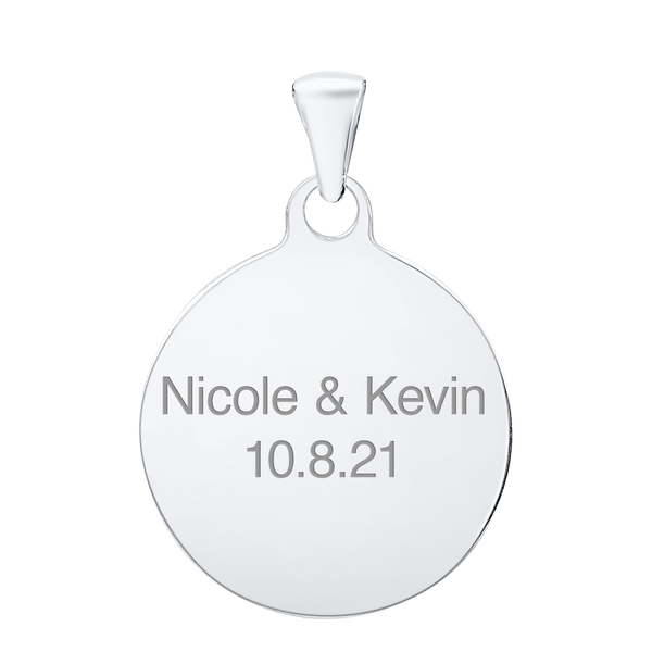 Sterling Silver Round Disc Charm With Optional Engraving (.030" thickness)