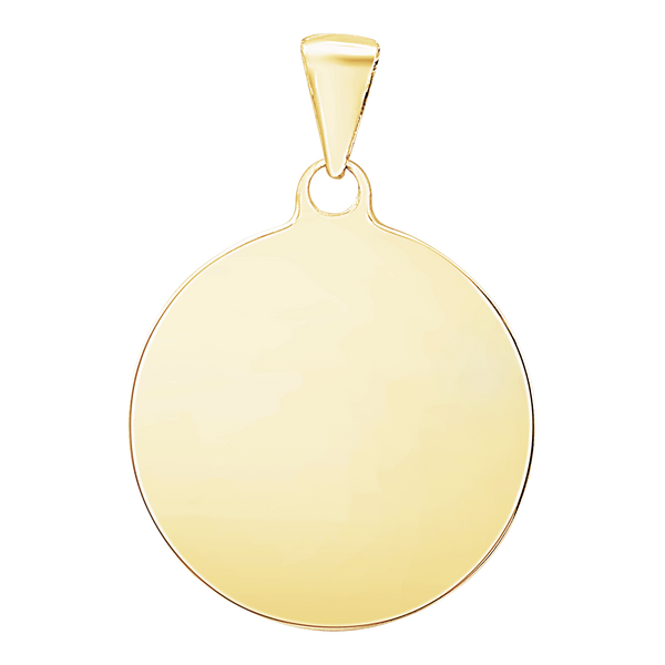 14K Yellow Gold Round Disc Charm With Optional Engraving (.025" thickness)