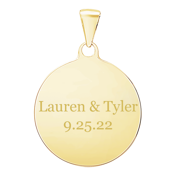 14K Yellow Gold Round Disc Charm With Optional Engraving (.025" thickness)