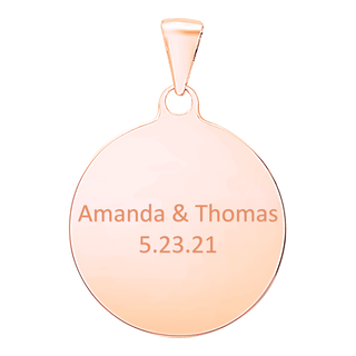 14K Pink Gold Round Disc Charm With Optional Engraving (.025" thickness)