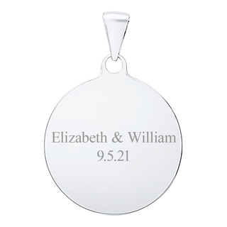 14K White Gold Round Disc Charm With Optional Engraving (.025" thickness)
