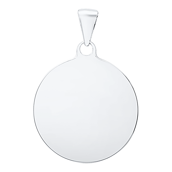 14K White Gold Round Disc Charm With Optional Engraving (.025" thickness)