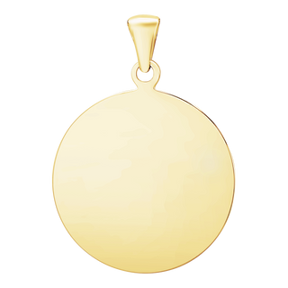 14K Yellow Gold Round Disc Charm With Optional Engraving (.025" thickness)