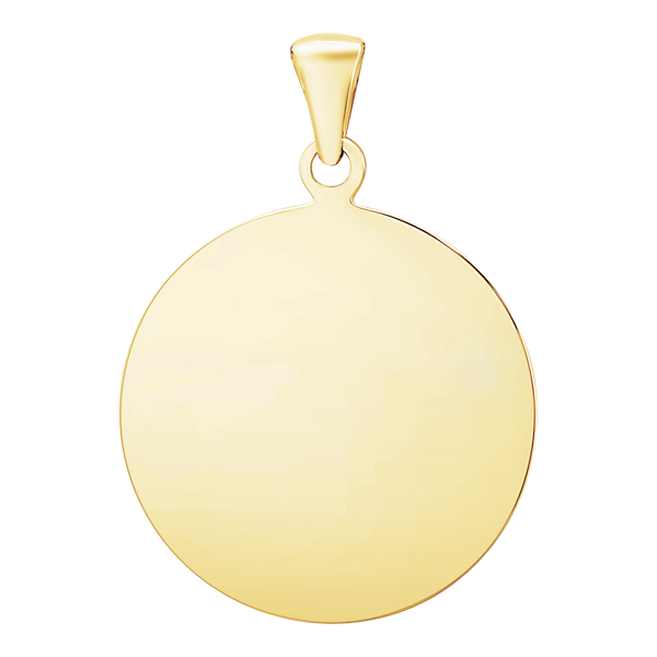 14K Yellow Gold Round Disc Charm With Optional Engraving (.025" thickness)