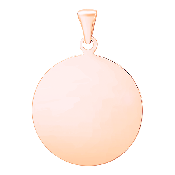 14K Pink Gold Round Disc Charm With Optional Engraving (.025" thickness)