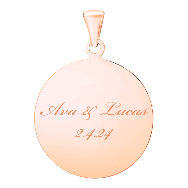 Sterling Silver 18K Pink Gold Finish Round Disc Charm With Optional Engraving (.030" thickness)