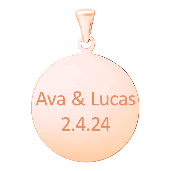 14K Pink Gold Round Disc Charm With Optional Engraving (.025" thickness)