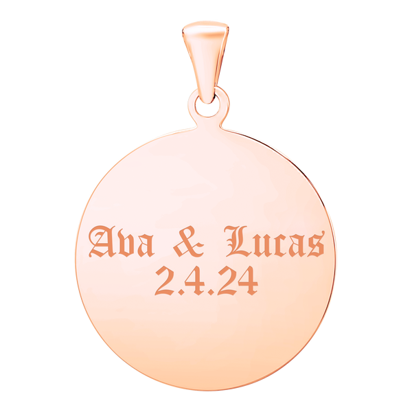 Sterling Silver 18K Pink Gold Finish Round Disc Charm With Optional Engraving (.030" thickness)