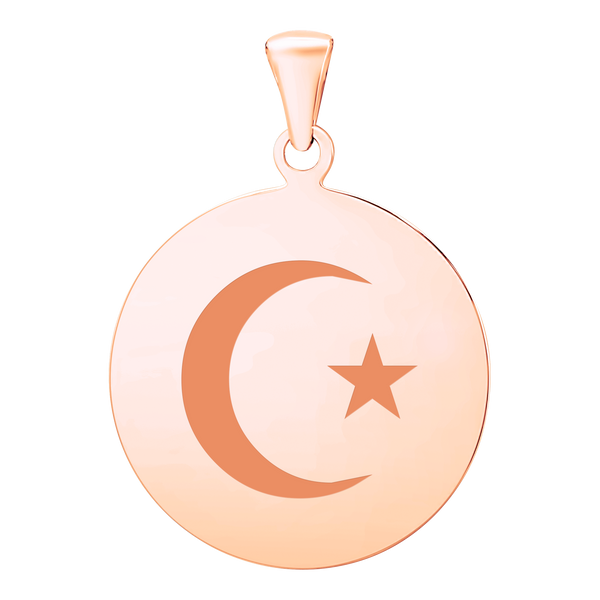 Sterling Silver 18K Pink Gold Finish Round Disc Charm With Optional Engraving (.030" thickness)