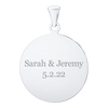 14K White Gold Round Disc Charm With Optional Engraving (.025" thickness)