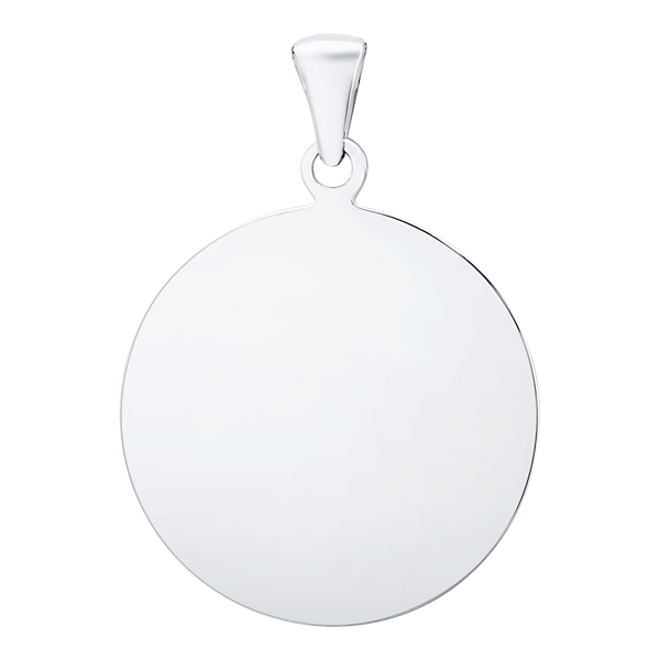 14K White Gold Round Disc Charm With Optional Engraving (.025" thickness)