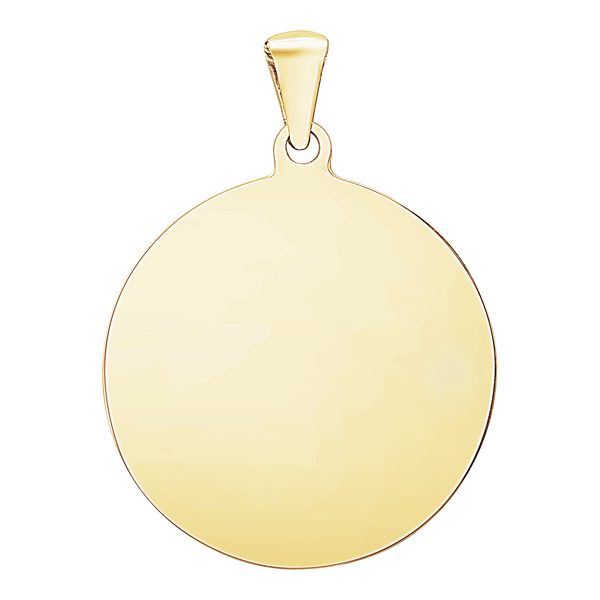 14K Yellow Gold Round Disc Charm With Optional Engraving (.025" thickness)