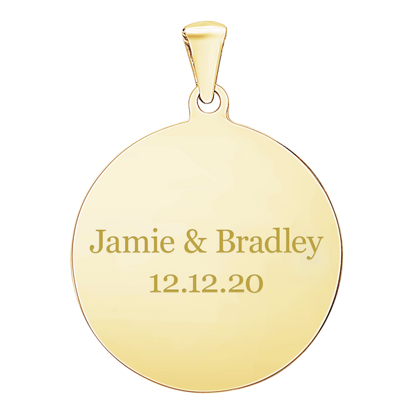 14K Yellow Gold Round Disc Charm With Optional Engraving (.025" thickness)