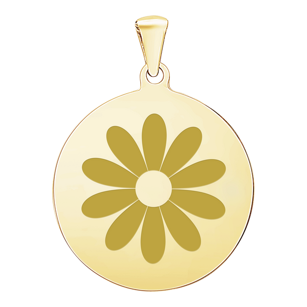 14K Yellow Gold Round Disc Charm With Optional Engraving (.025" thickness)