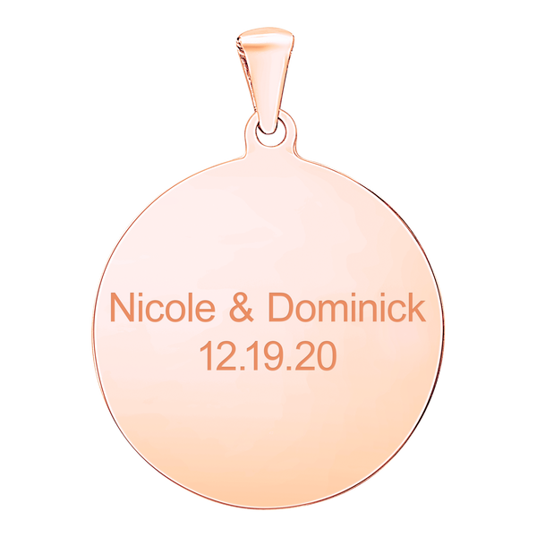 14K Pink Gold Round Disc Charm With Optional Engraving (.025" thickness)