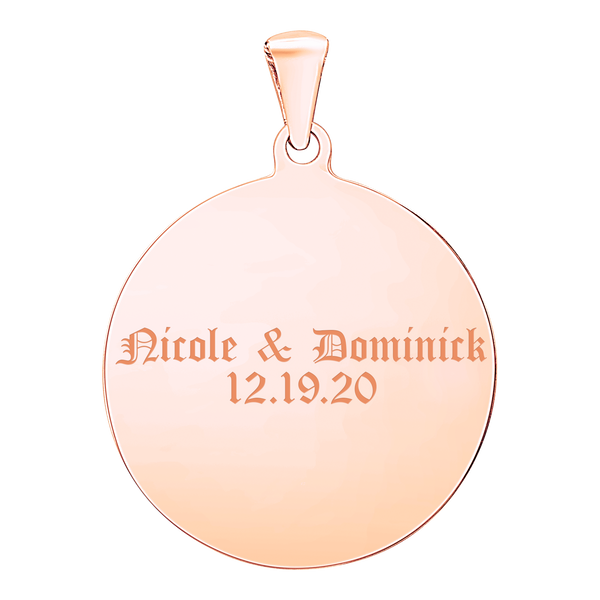 14K Pink Gold Round Disc Charm With Optional Engraving (.025" thickness)