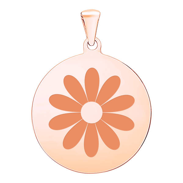 Sterling Silver 18K Pink Gold Finish Round Disc Charm With Optional Engraving (.030" thickness)