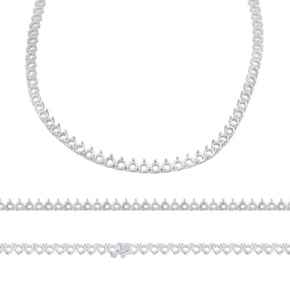 3 Prong Round Tennis Necklace in 14K Gold (.25 ct / 4.1 mm)