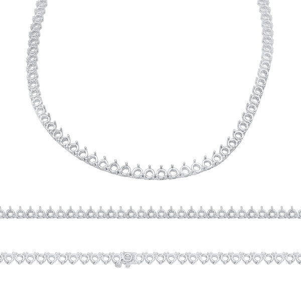 3 Prong Round Tennis Necklace in 14K Gold (.25 ct / 4.1 mm)