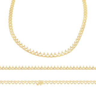 3 Prong Round Tennis Necklace in 14K Gold (.25 ct / 4.1 mm)