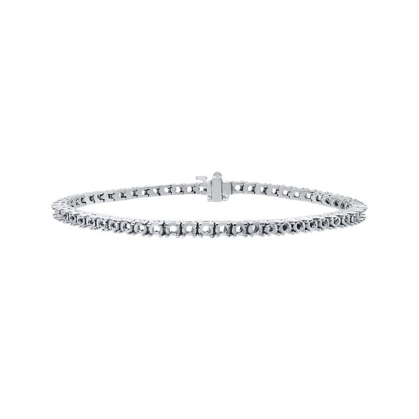 4 Prong Round Tennis Bracelet in 14K Gold (.05 ct / 2.5 mm)