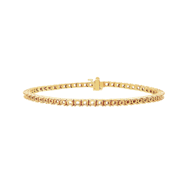 4 Prong Round Tennis Bracelet in 14K Gold (.025 ct / 1.75 mm)