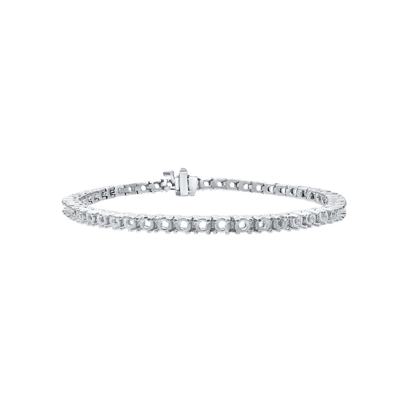 4 Prong Round Tennis Bracelet in 14K Gold (.10 ct / 3.0 mm)