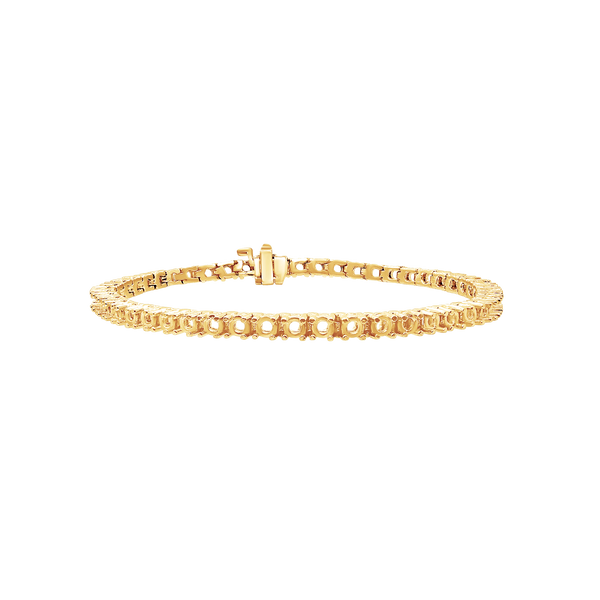 4 Prong Round Tennis Bracelet in 14K Gold (.10 ct / 3.0 mm)