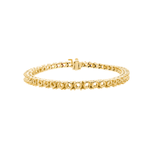 4 Prong Round Tennis Bracelet in 14K Gold (.15 ct / 3.4 mm)