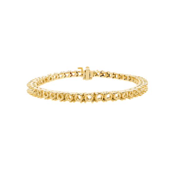 4 Prong Round Tennis Bracelet in 14K Gold (.15 ct / 3.4 mm)